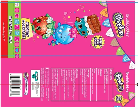 Brushbuddies Shopkins Anticavity Tooth packaging