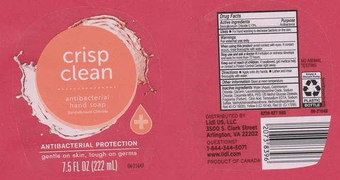 Crisp Clean Antibacterial Hand 포장