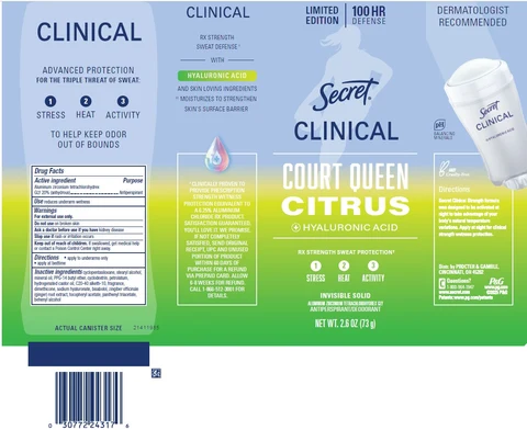 Secret Clinical Court Queen Citrus plus Hyaluronic Acid Invisible 포장