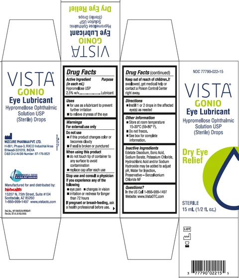 Vista Gonio Eye Lubricant 포장
