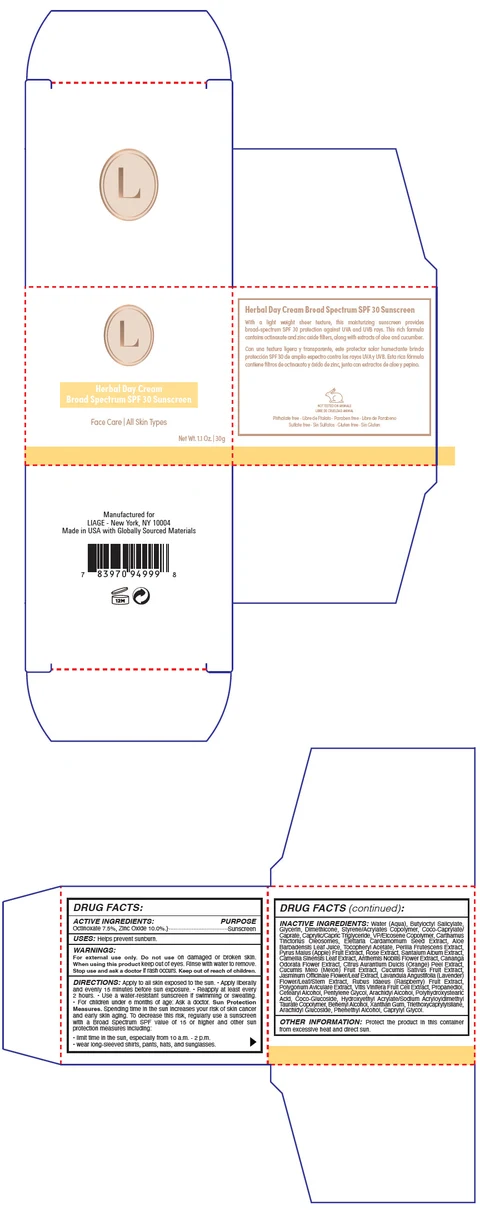 Liage - Herbal Day Cream Broad Spectrum SPF 30 Sunscreen packaging