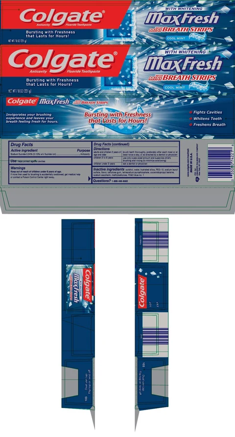 Colgate MaxFresh with Mini Breath Cool Mint 포장
