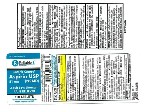 Aspirin 81 mg Enteric Coated 포장