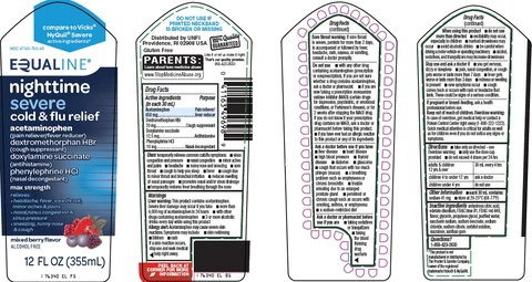 equaline nighttime severe cold and flu packaging