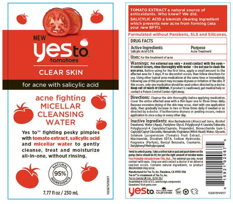 Yes To Tomatoes Micellar Cleansing Water packaging