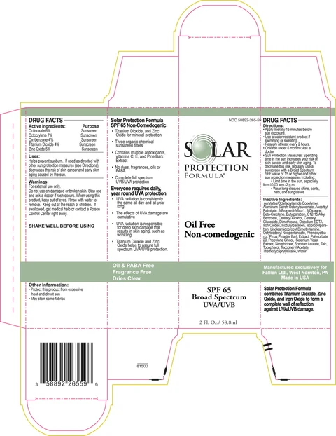 Solar Protection Formula SPF 65 Sunscreen 포장