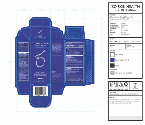 ZO Skin Health Sheer Fluid Broad-Spectrum Sunscreen SPF 50 포장