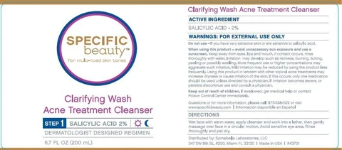 Specific Beauty Clarifying Wash Acne Treatment Cleanser packaging