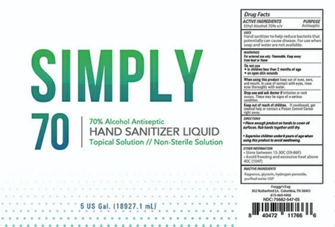 Simply 70 Liquid Hand Sanitizer 포장