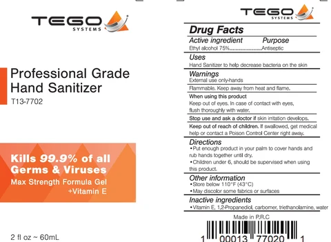 Tego Systems Professional Grade Hand Sanitizer packaging