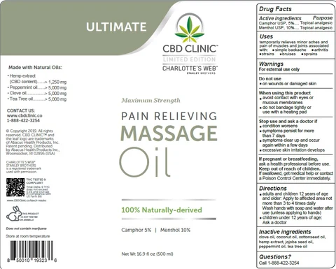 CBD Clinic Ultimate Massage packaging