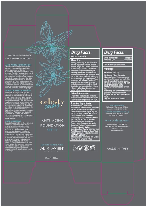 celesty colors special edition with ALIX AVIENANTI-AGING FOUNDATION packaging
