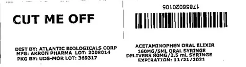 Childrens Acetaminophen packaging