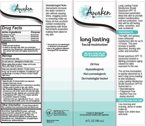 Awaken by Quality Choice Long-Lasting Oil-Free Moisturizer Broad Spectrum SPF 15 포장