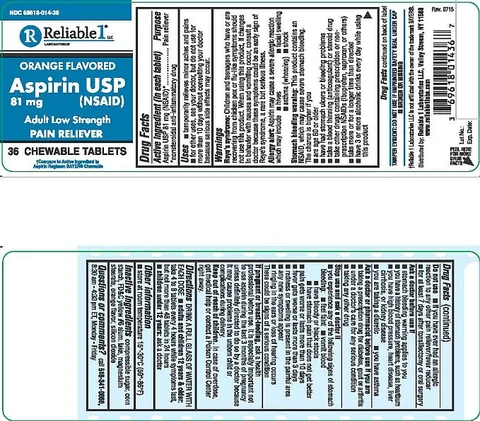 Aspirin 81 mg 포장