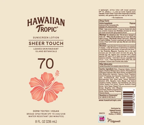 HAWAIIAN TROPIC SUNSCREEN SHEER TOUCH SPF 70 포장