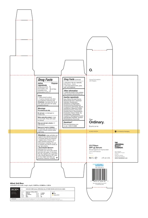 The Ordinary UV Filters SPF 45 Serum packaging