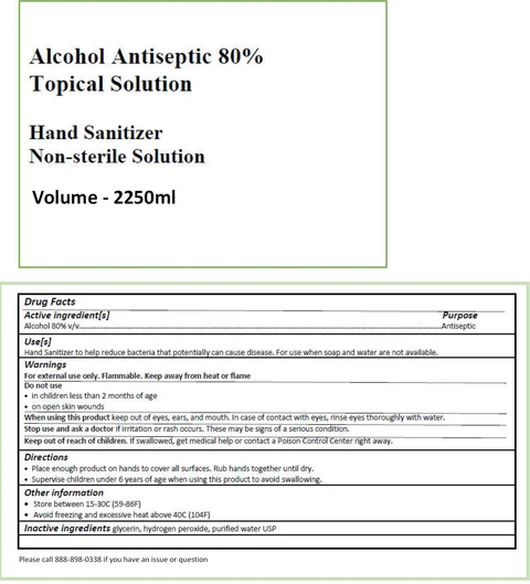 Alcohol Antiseptic 80 Topical Hand Sanitizer Non sterile 포장