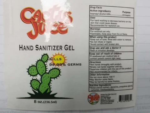 Cactus JuiceHand Sanitizer 포장