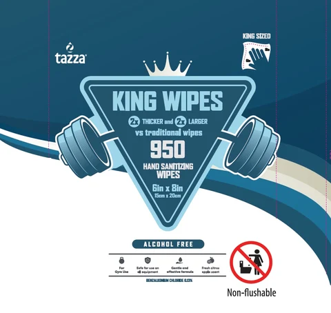 Tazza XL Wipes / Tazza King Wipes packaging