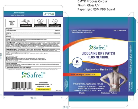 Lidocaine Dry Patch Plus Menthol packaging