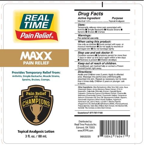 Real Time Pain Relief Maxx Topical Analgesic 포장