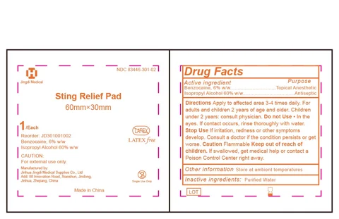 Sting Relief Pad packaging