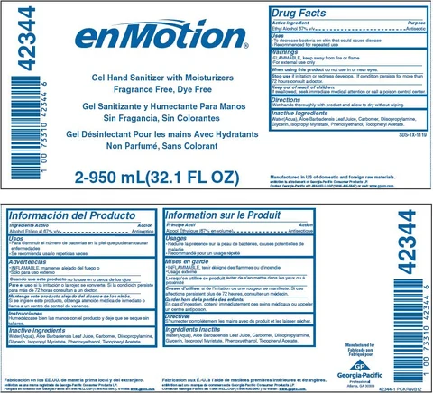 enMotionHand Sanitizer with Moisturizers, Fragrance Free, Dye Free packaging