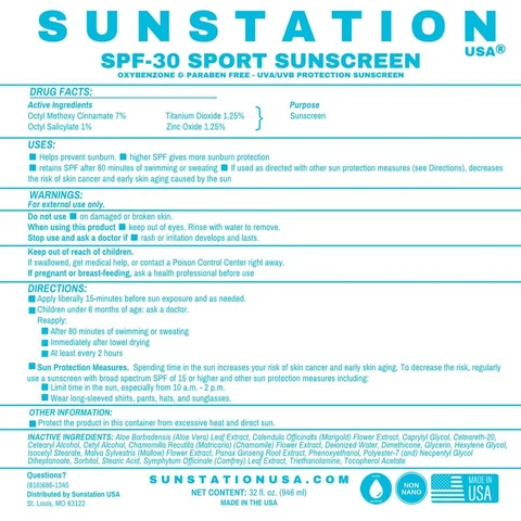 SunStation USA SPF-30 SPORT SUNSCREEN 포장