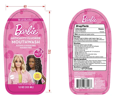 BRUSH BUDDIES BRBIE ANTICAVITY FLUORIDE BUBBLEGUM 포장