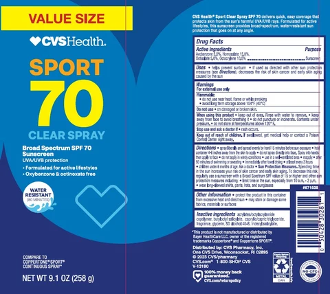 CVS Health Sport 70 Clear 포장