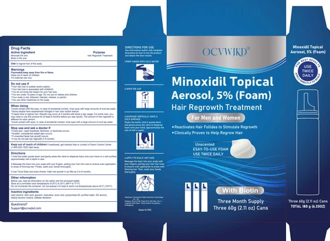 5% Minoxidil Hair Growth Foam with Biotin 포장