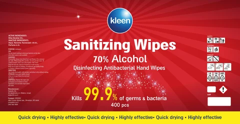 Kleen Sanitizing Wipes 포장