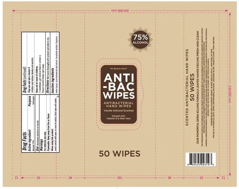 BB1720C ANTIBACTERIAL HAND WIPES VANILLA ALMOND SCENTEDBB1720C 포장