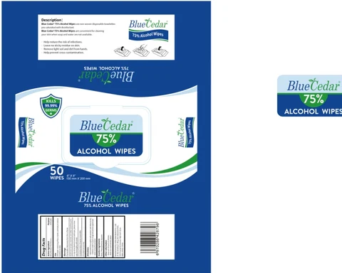 Blue Cedar Alcohol Wipes 포장
