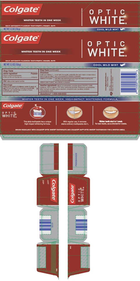 Colgate Optic White Cool Mild Mint 포장