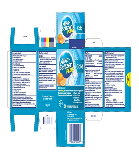 Alka-Seltzer Plus Cold Orange Zest 포장