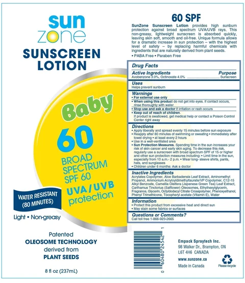 SunZone Baby Sunscreen SPF-60Broad Spectrum 포장
