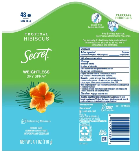Secret Weightless Dry Tropical Hibiscus 포장