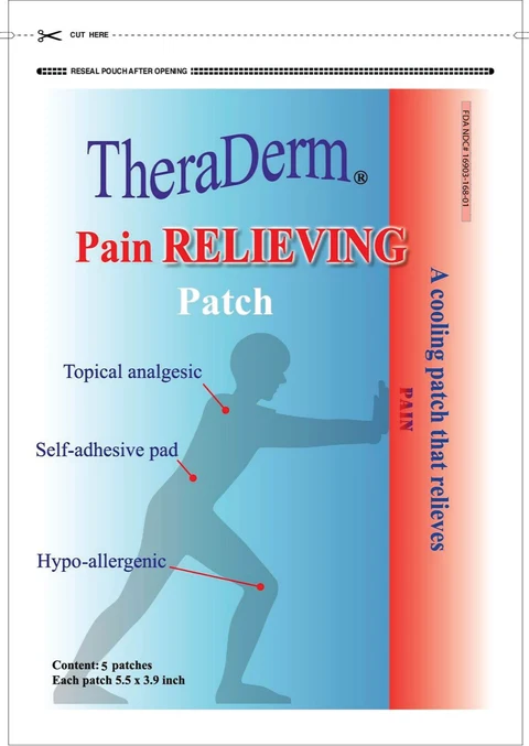Theraderm Pain Relieving Patch packaging
