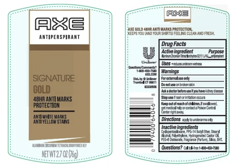 AxeSignature Gold 48HR Antiperspirant 포장