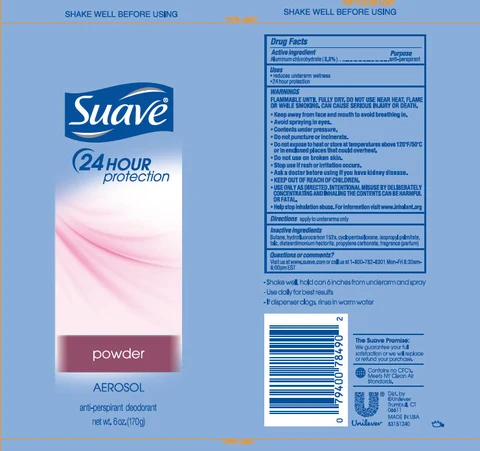 SuavePowder Aerosol Antiperspirant and Deodorant 포장
