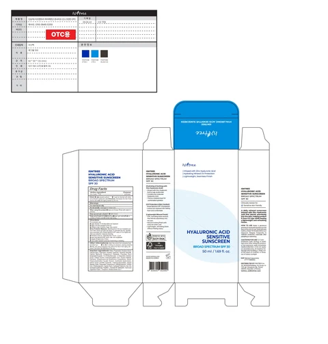 ISNTREE HYALURONIC ACID SENSITIVE SUNSCREEN packaging