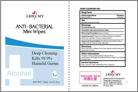 Anti Bacterial Mini Wipes 포장