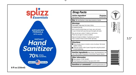Splizz EssentialsHand Sanitizer packaging