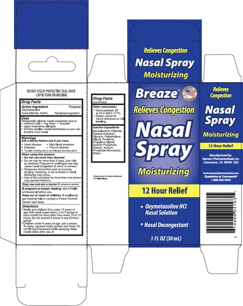 Breaze Nasal Moisturizing packaging
