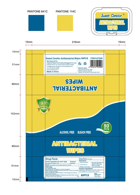 Antibacterial Wipes 포장
