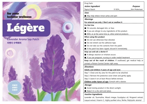 Legere Lavendar Foot Patch packaging