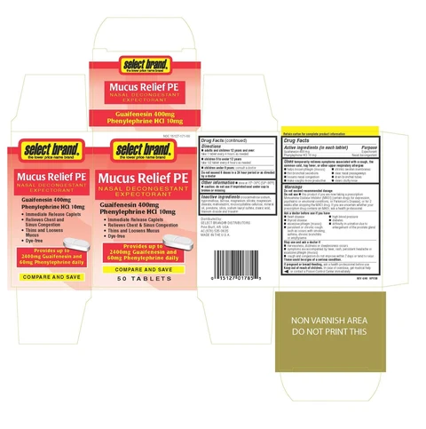 Select Brand Mucus Relief PE 포장