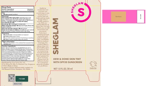 Sheglam Dew and Done Skin Tint with SPF 20 Bamboo 포장